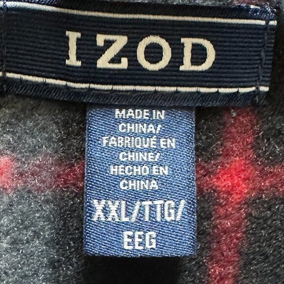 Izod Full Zip Lined Sweater Men's Size XXL Grey Relaxed Fit Stretch Warm (NEW) - Picture 3 of 16